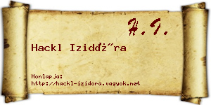 Hackl Izidóra névjegykártya
